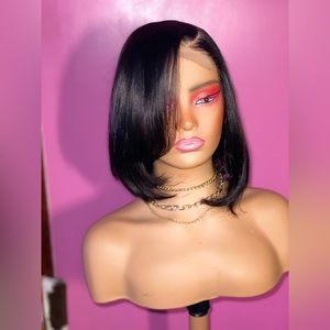8 inch straight HD lace closure wig